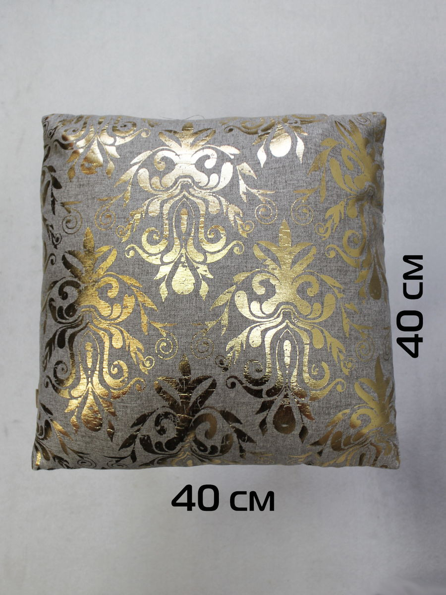 Подушка декоративная MATEX Luxury Line. Обои крючки / 42-730 (светло-золотистый/светло-серый) — фото 4