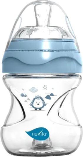 Бутылочка для кормления Nuvita Антиколиковая Materno Feel 6011 / NU-ALMB0061 (150мл, голубой)