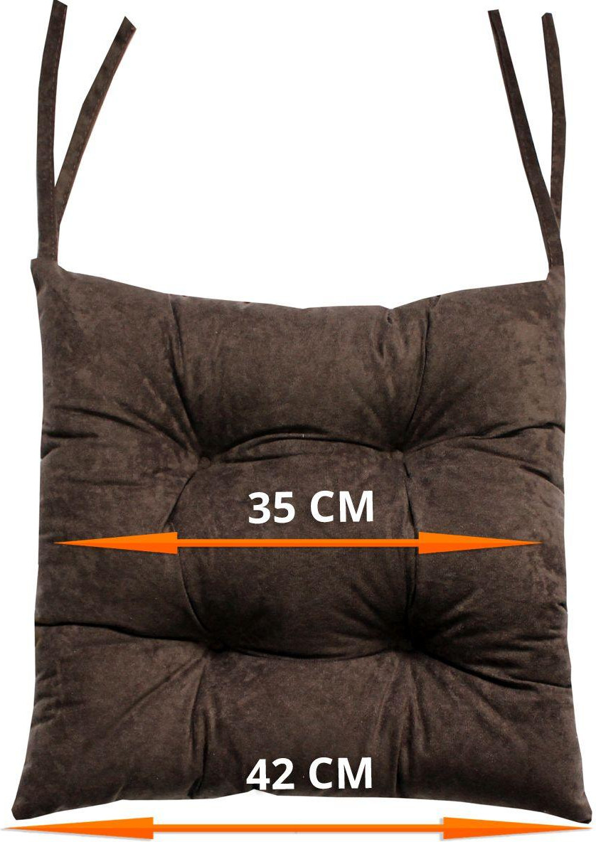 Подушка на стул MATEX Velours / 34-292 (темно-коричневый) — фото 6