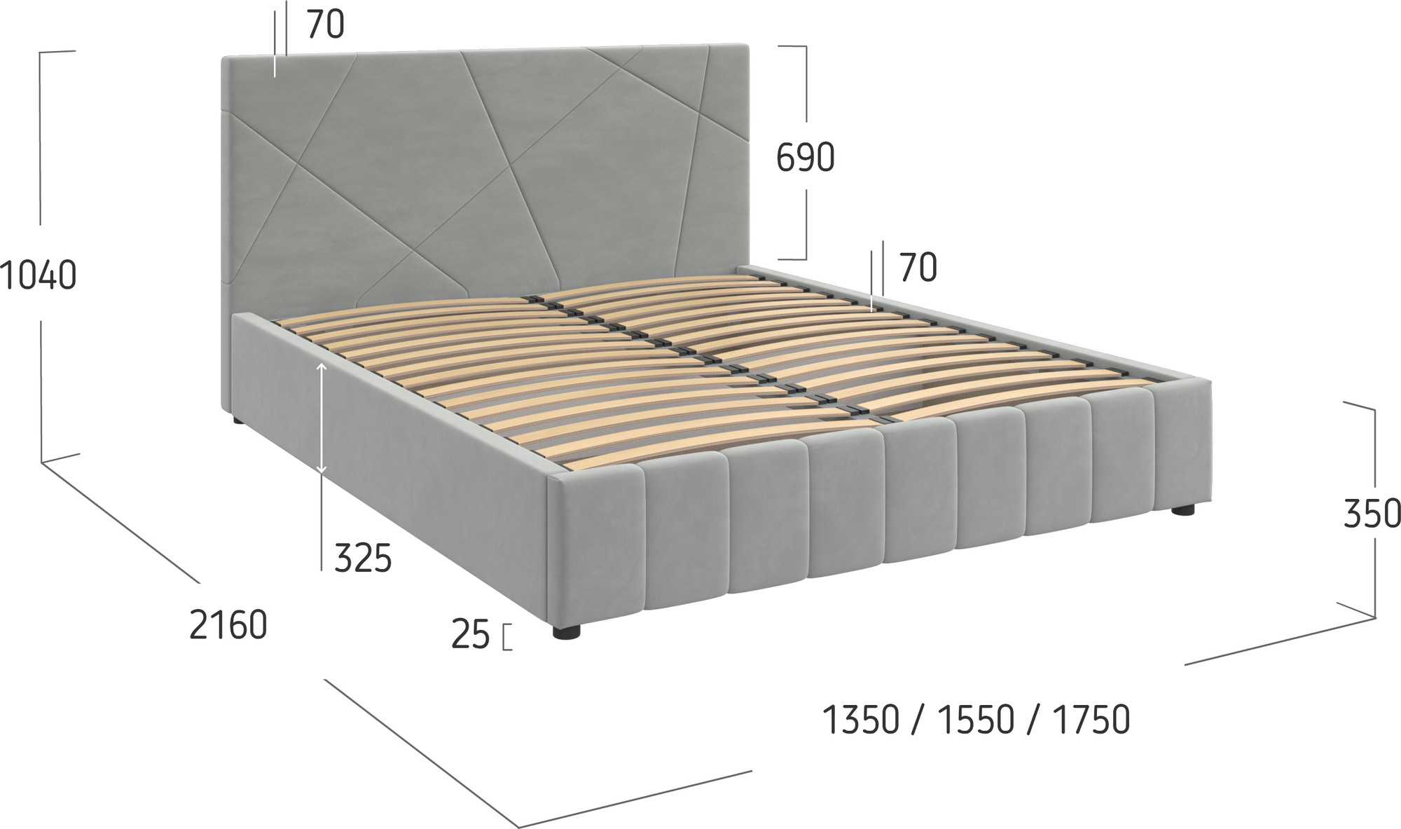 Полуторная кровать Bravo Мебель Нельсон Абстракция 140x200 без ПМ Стандарт 3 вариант (серо-бежевый) — фото 3