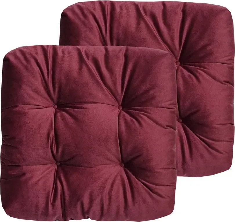 Комплект подушек на стул MATEX Velours / 49-548 (бордовый, 2шт)