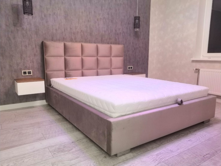 Двуспальная кровать Elmax Барлетта 160x200 Газ-лифт (Glory 21, серый) — фото 3