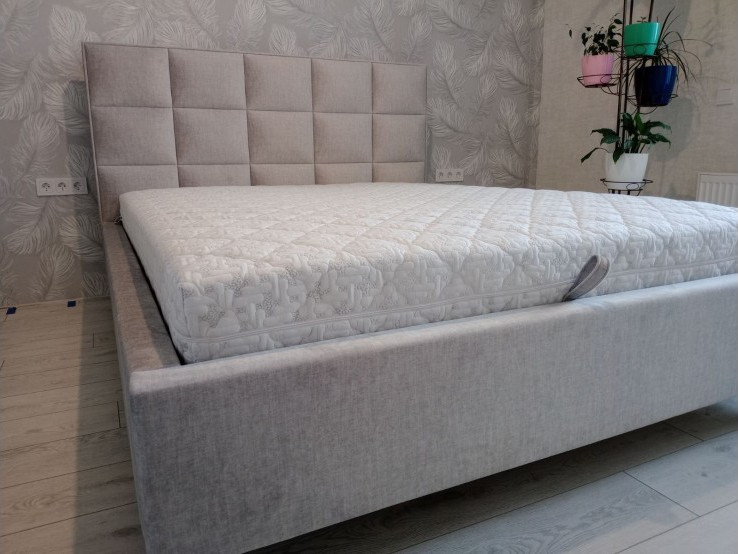 Двуспальная кровать Elmax Барлетта 180x200 Газ-лифт (Glory 21, серый) — фото 4