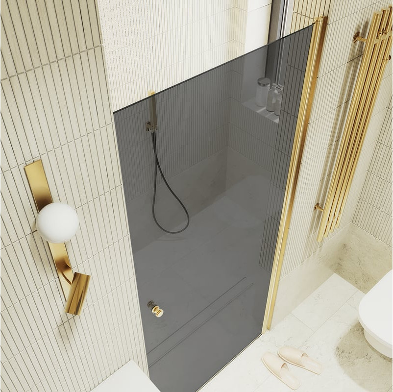 Душевая дверь MaybahGlass 198x60 / MGD-800-3 (графит/золото) — фото 3