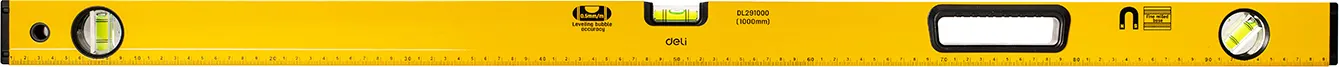 Уровень строительный Deli YS EDL291000 (1000мм, магнит) — фото 3