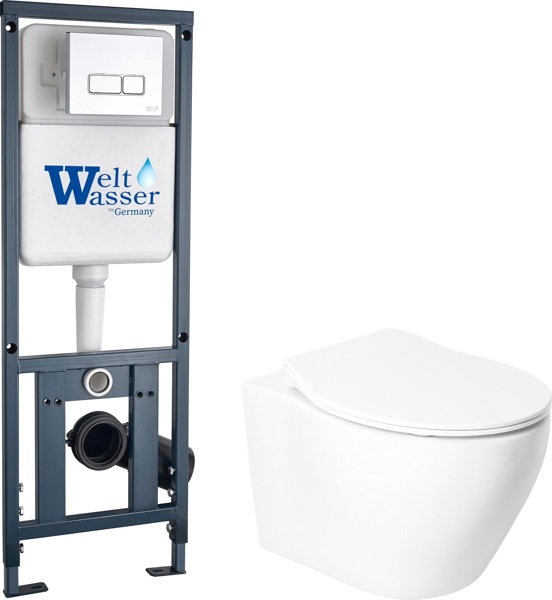 Унитаз подвесной с инсталляцией Saniteco KW-99046 + 410 + 410 SE CR