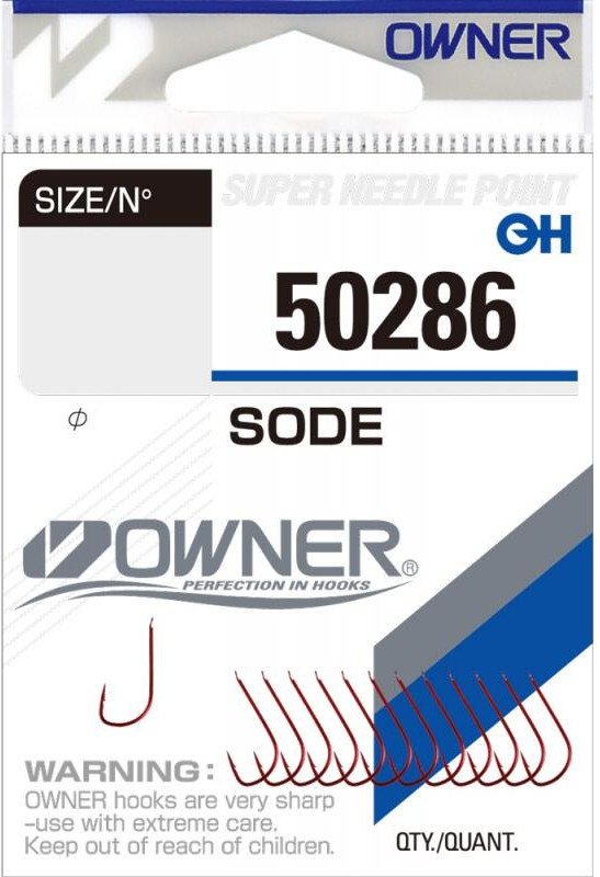 Набор крючков рыболовных Owner Sode red №10 / 50286-10 (12шт)