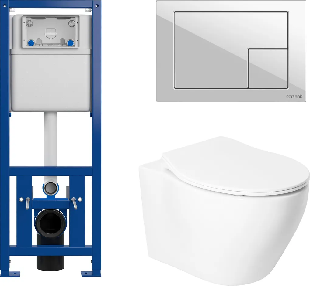 Унитаз подвесной с инсталляцией Saniteco KW-99046 + 64077 + S-IN-MZ-LINK_PRO