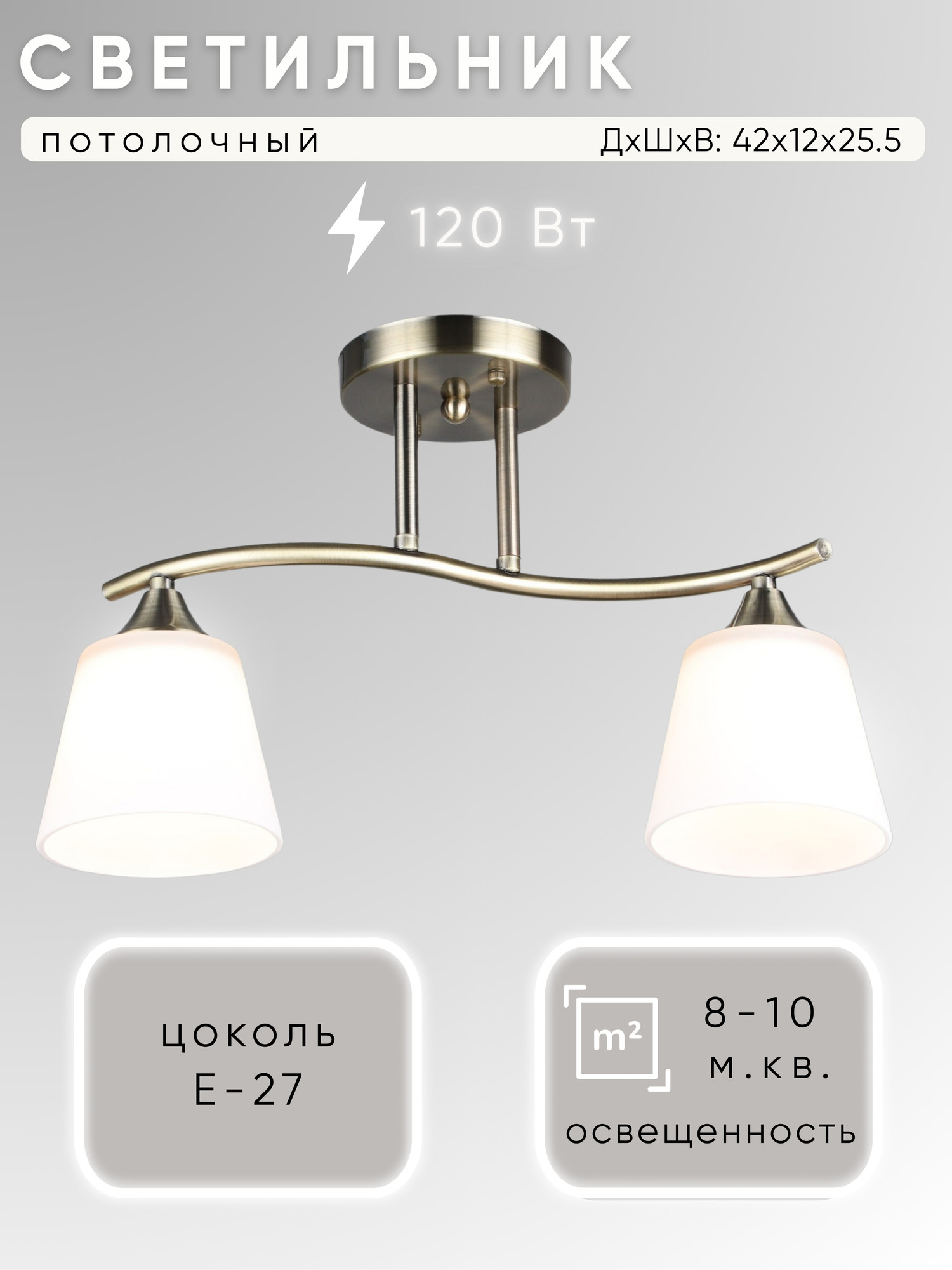 Потолочный светильник Aitin-Pro НПБ 02-2x60-101 / N6581/2 (бронза)