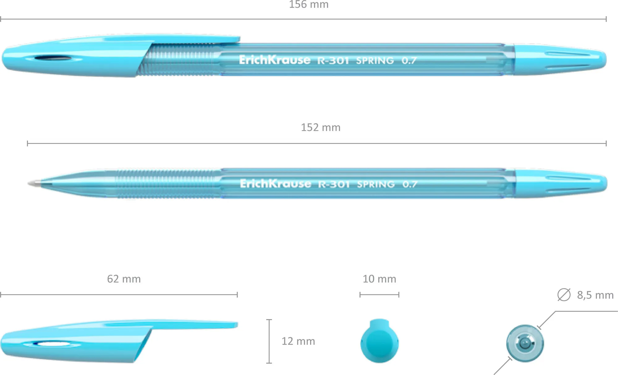 Набор шариковых ручек Erich Krause R-301 Stick Spring Pastel / 58711 (8шт) — фото 6