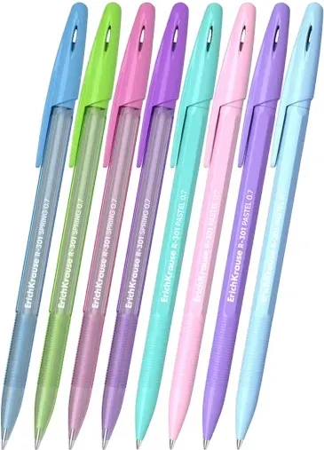 Набор шариковых ручек Erich Krause R-301 Stick Spring Pastel / 58711 (8шт)