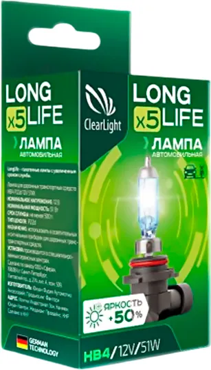 Автомобильная лампа ClearLight LongLife HB4 ML9006LL