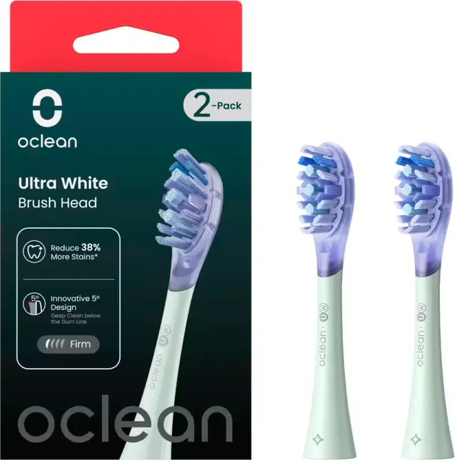 Набор насадок для зубной электрощетки Oclean Ultra White UW01 (2шт, зеленый)