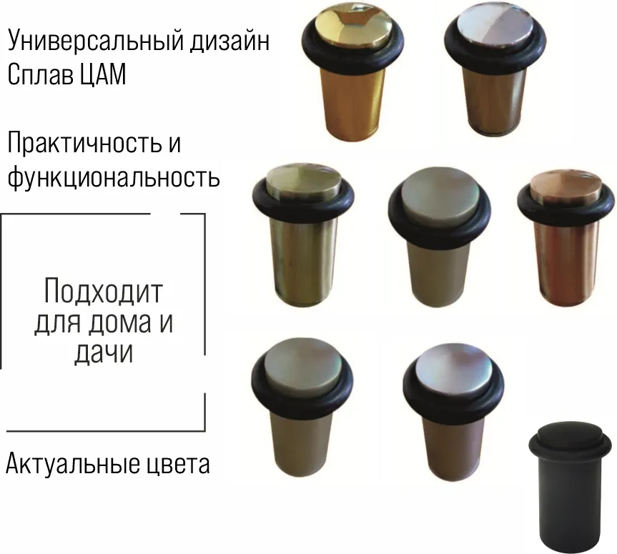 Ограничитель дверной Trodos 151 Н58 (бронза) — фото 3