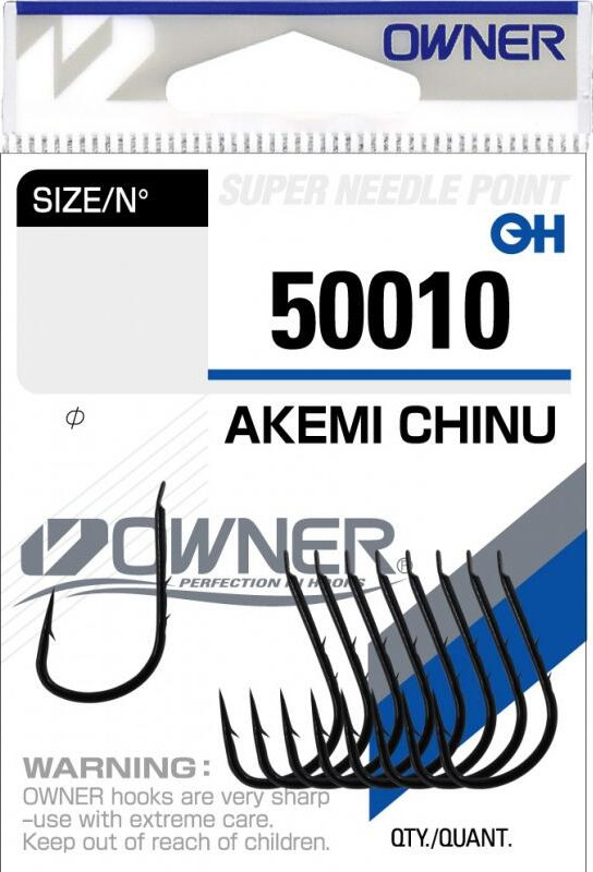 Набор крючков рыболовных Owner Akemi Chinu black №2/0 / 50010-2-0 (7шт)