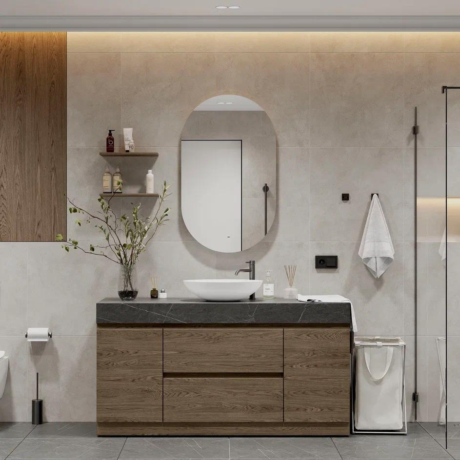 Зеркало Континент Fleur LED 65х110 (ореольная холодная подсветка, с бесконтактным сенсором) — фото 3