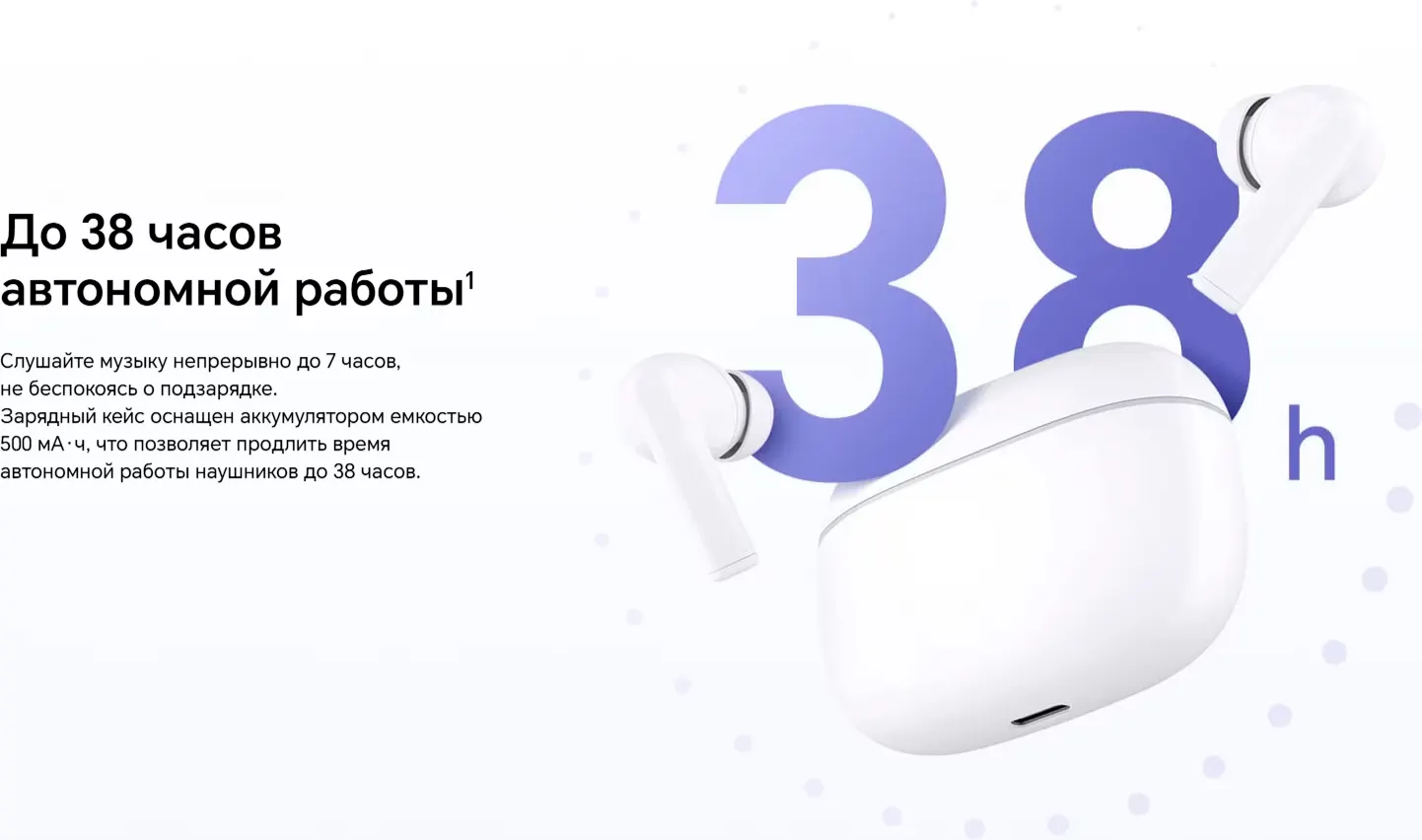 Беспроводные наушники HONOR Choice Earbuds X7 Lite / MZT-ME00 (белый) — фото 4