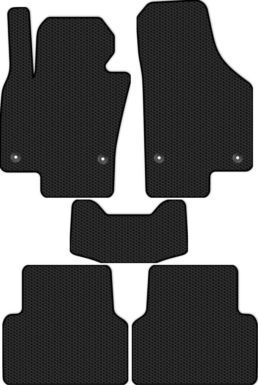 Комплект ковриков для авто Alicosta 1424_1 для Volkswagen Tiguan I SUV/NF 2006-2017 (EVA соты, черный)