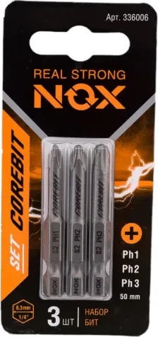 Набор бит Nox E6.3 Ph1.2.3-50 / 336006 (3шт)