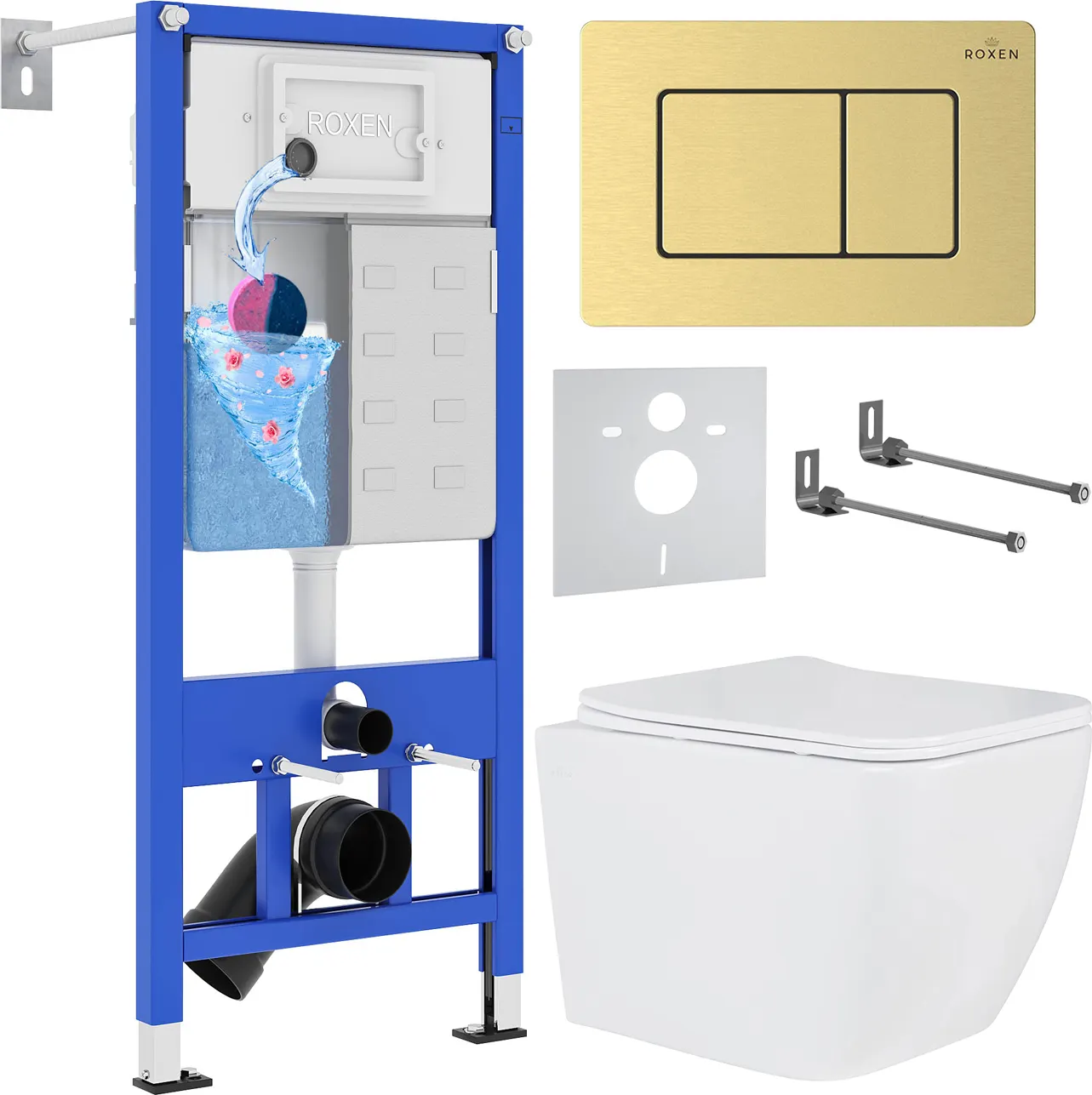 Инсталляция с унитазом подвесным Roxen StounFix Dual Fresh 968469