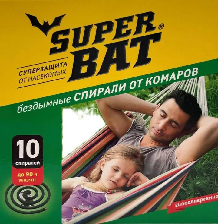 Набор спиралей от насекомых Super Bat от комаров бездымные (10шт)