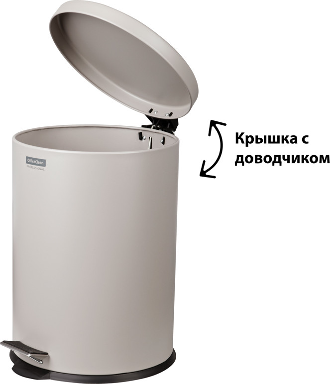 Мусорное ведро OfficeClean Professional 305615 (20л, серый матовый) — фото 5
