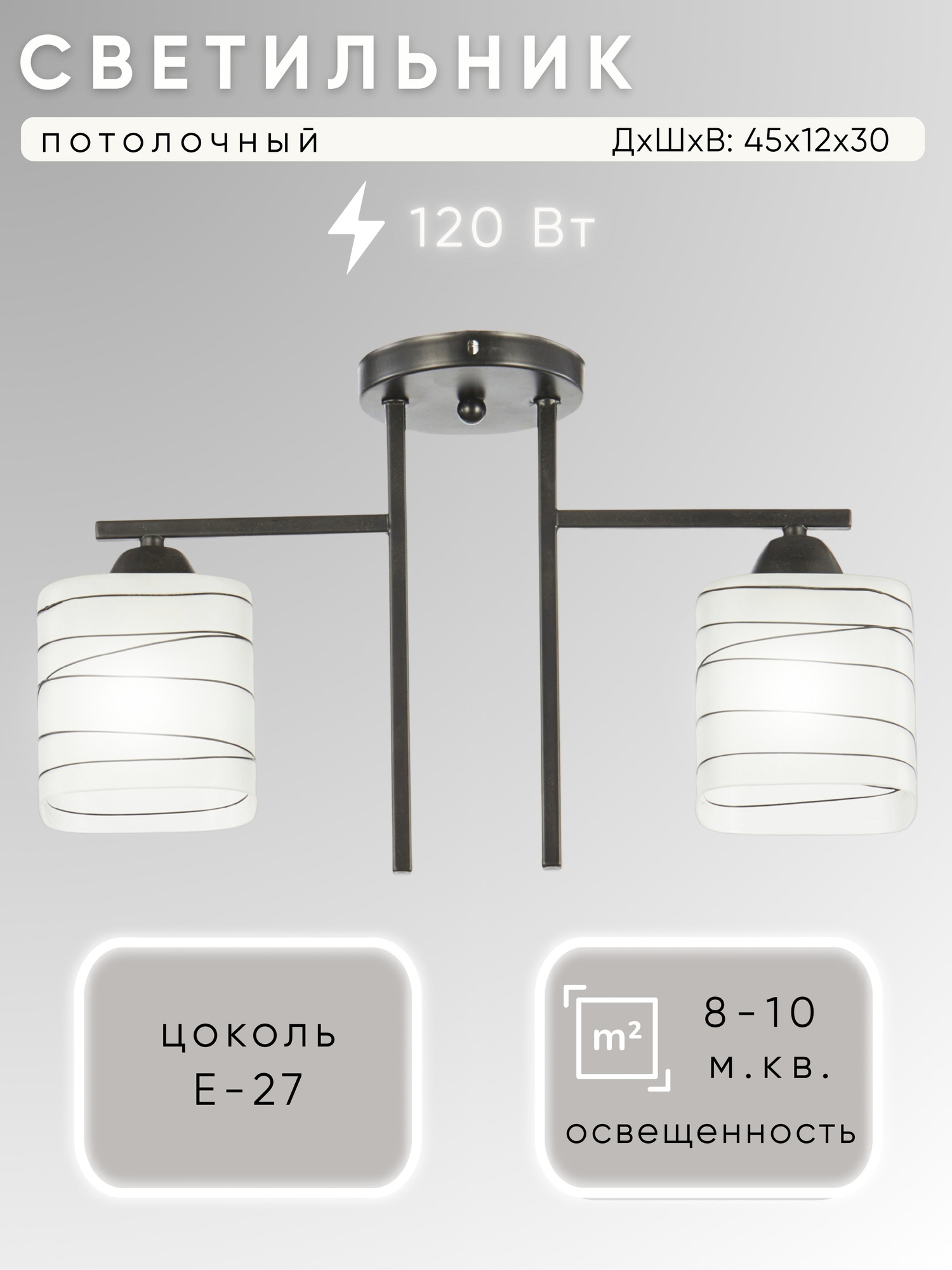 Потолочный светильник Aitin-Pro НПБ 02-2x60-101 / 6246/2 (черный)