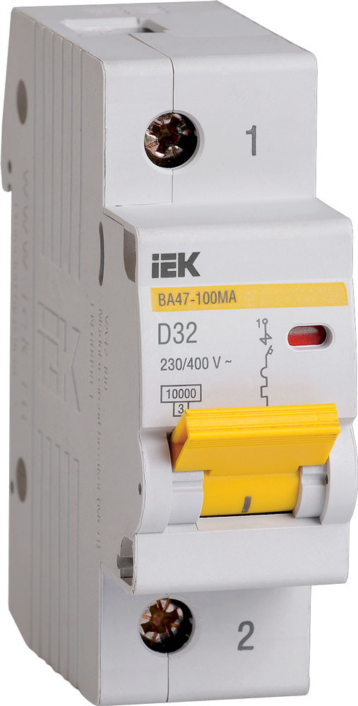 Выключатель автоматический IEK ВА47-100МА 1P 32А 10кА D / MVA43-1-032-D — фото 1