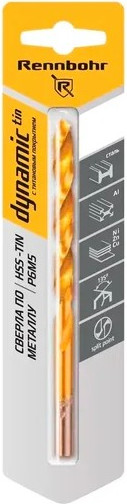 Сверло Rennbohr 4.8х86мм Dinamic-TIN Р9М3 / 667048