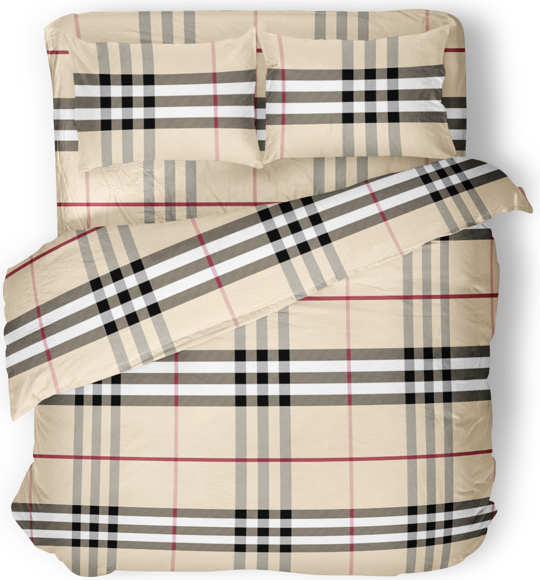 Комплект постельного белья Samsara Burberry 2сп Евро 220-12/180Пр (простыня на резинке) — фото 5