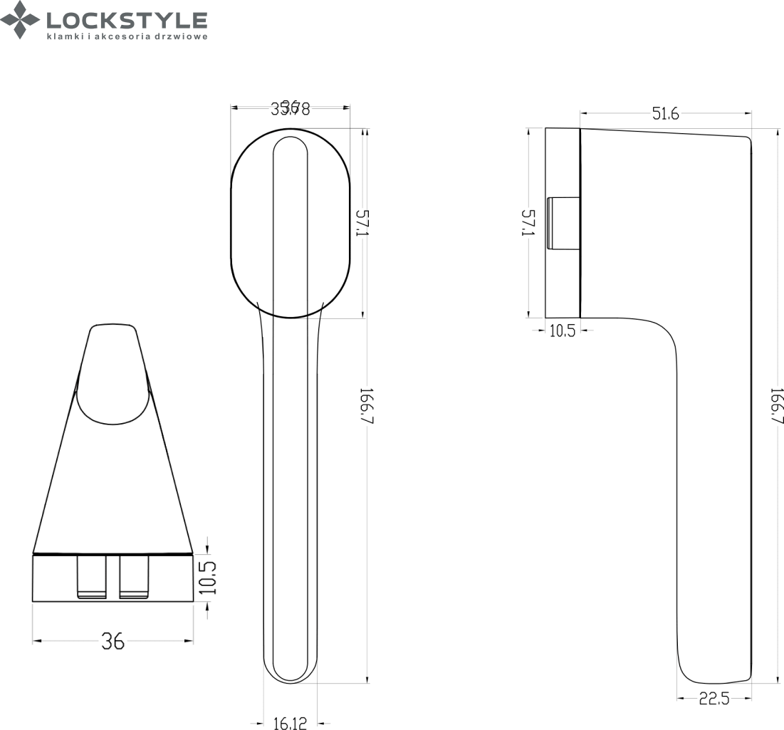 Ручка дверная Lockstyle PERIDOT MOV GL (глянцевое золото) — фото 2