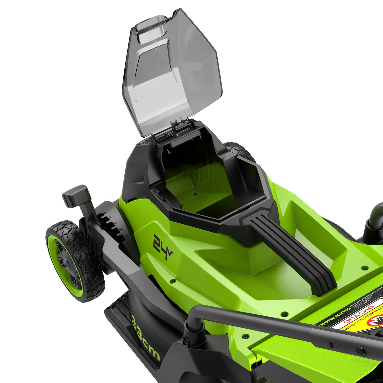 Газонокосилка аккумуляторная Greenworks GD24LM331 бесщеточная 24V 33см / 2520607UA (c АКБ 2Ач) — фото 3