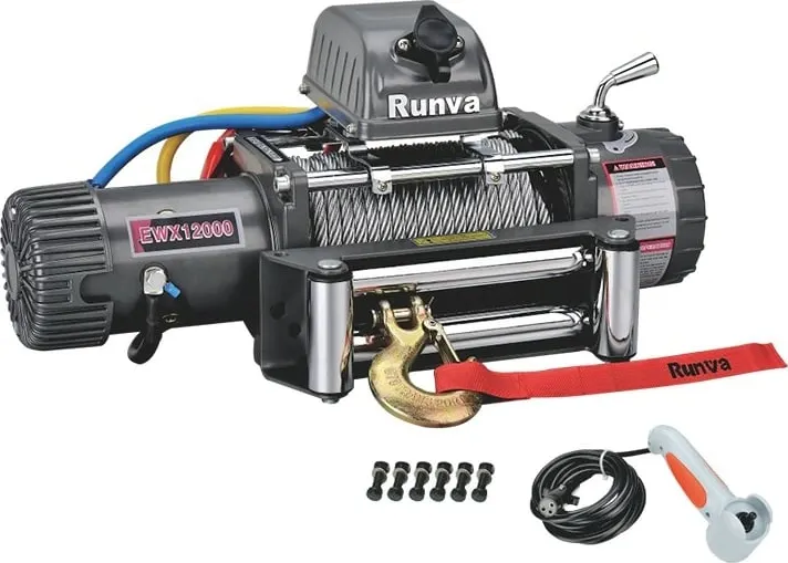 Лебедка электрическая Runva 12V 12000 lbs 5443кг / EWX12000S (стальной трос)