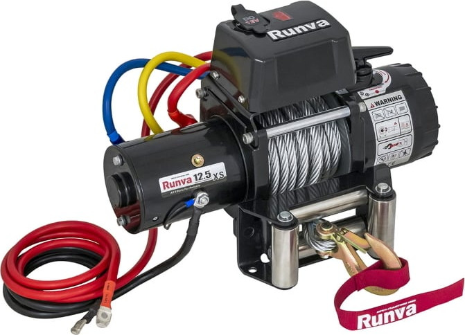 Лебедка электрическая Runva 12V 12500 lbs 5670кг / 12.5XS (стальной трос)