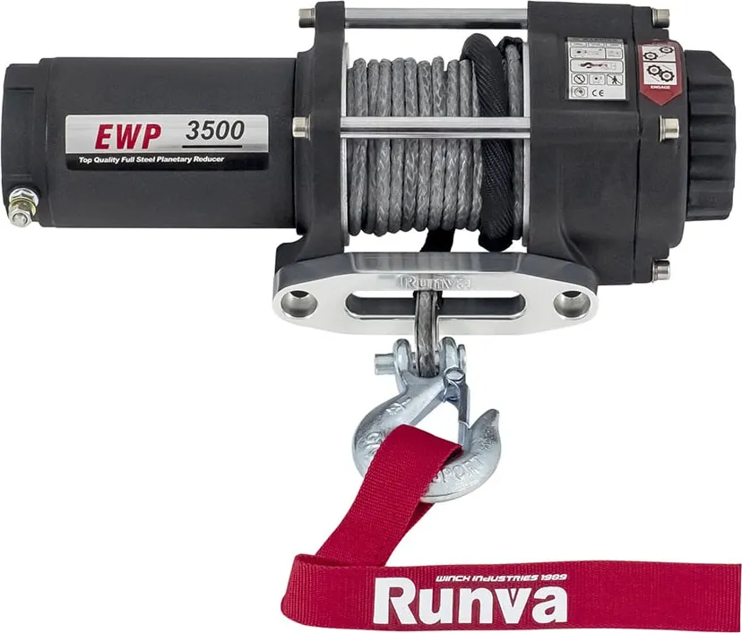 Лебедка электрическая Runva 12V 3500A lbs 1588кг / EWP3500ASR (синтетический трос)