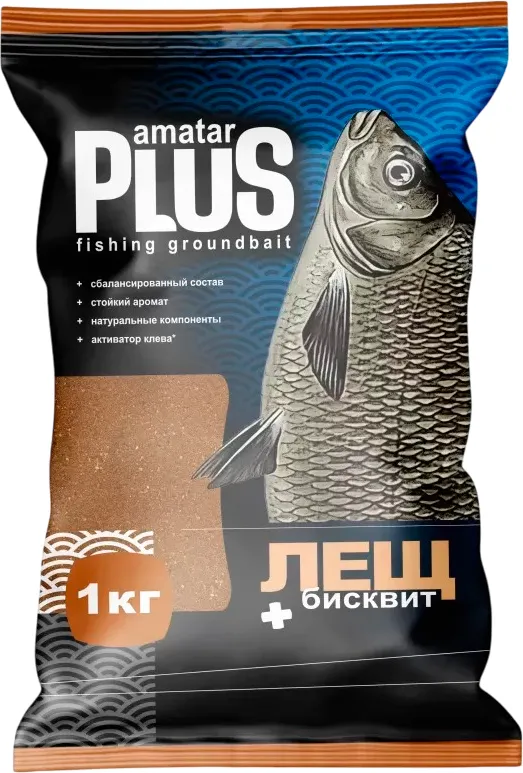 Прикормка рыболовная Amatar Plus Лещ (1кг, бисквит)