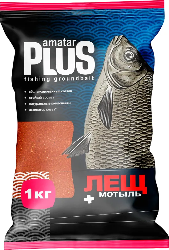 Прикормка рыболовная Amatar Plus Лещ (1кг, мотыль)