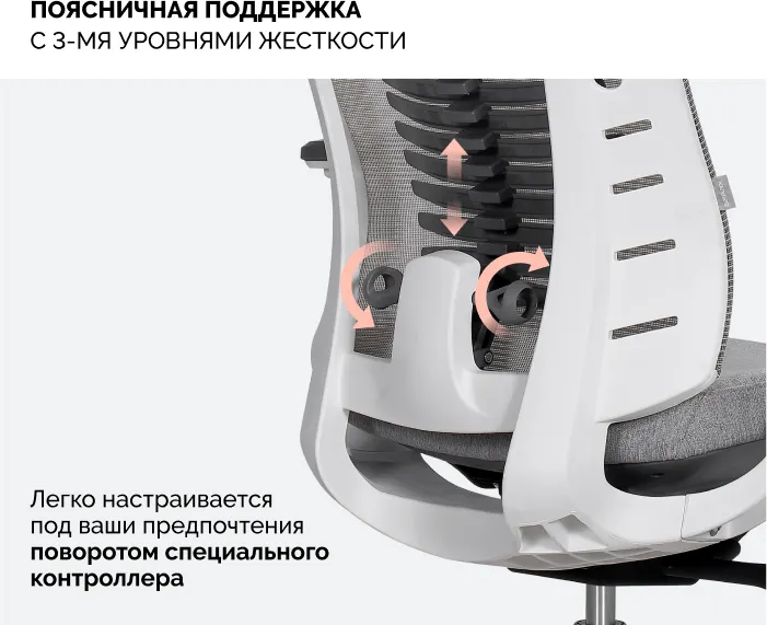 Кресло офисное Sparx Raze FT-6 (белый/серый) — фото 3