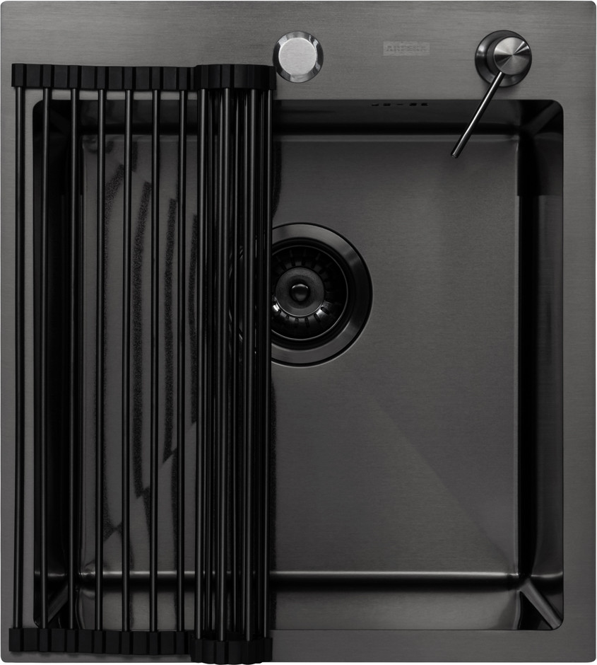 Мойка кухонная Arfeka Eco AR 45x50 + RM AR + DS AR (черный, с аксессуарами)