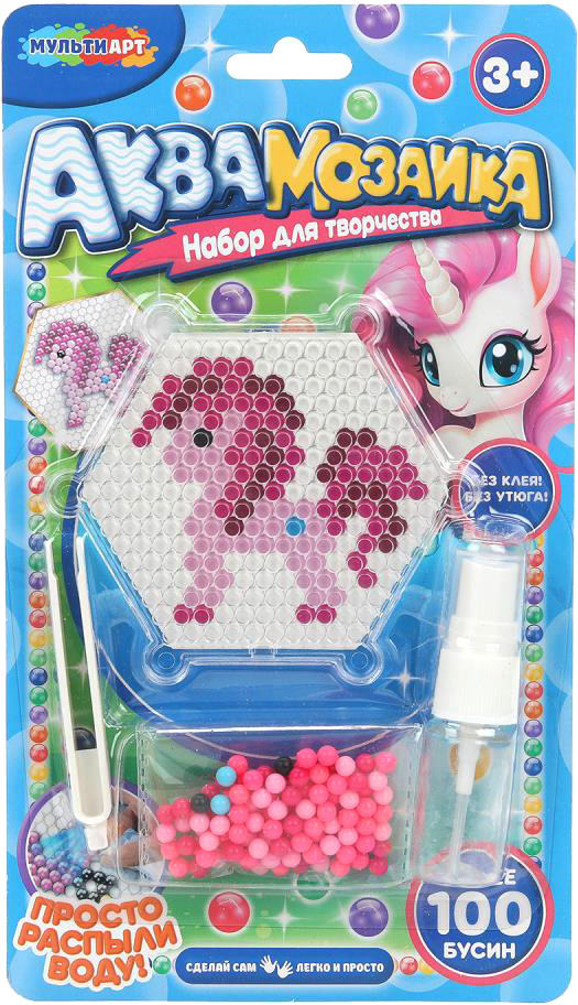 Развивающая игра MultiArt Аквамозаика на блистере пони / AQUABLIST-124272