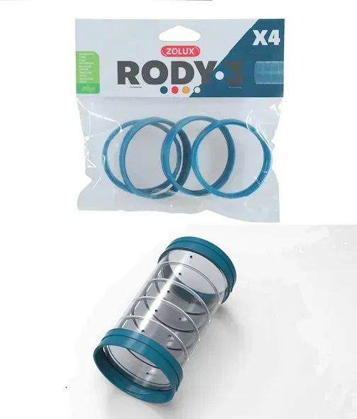 Набор колес для клетки Zolux Rody 3 / 206033 (4шт, синий) — фото 2
