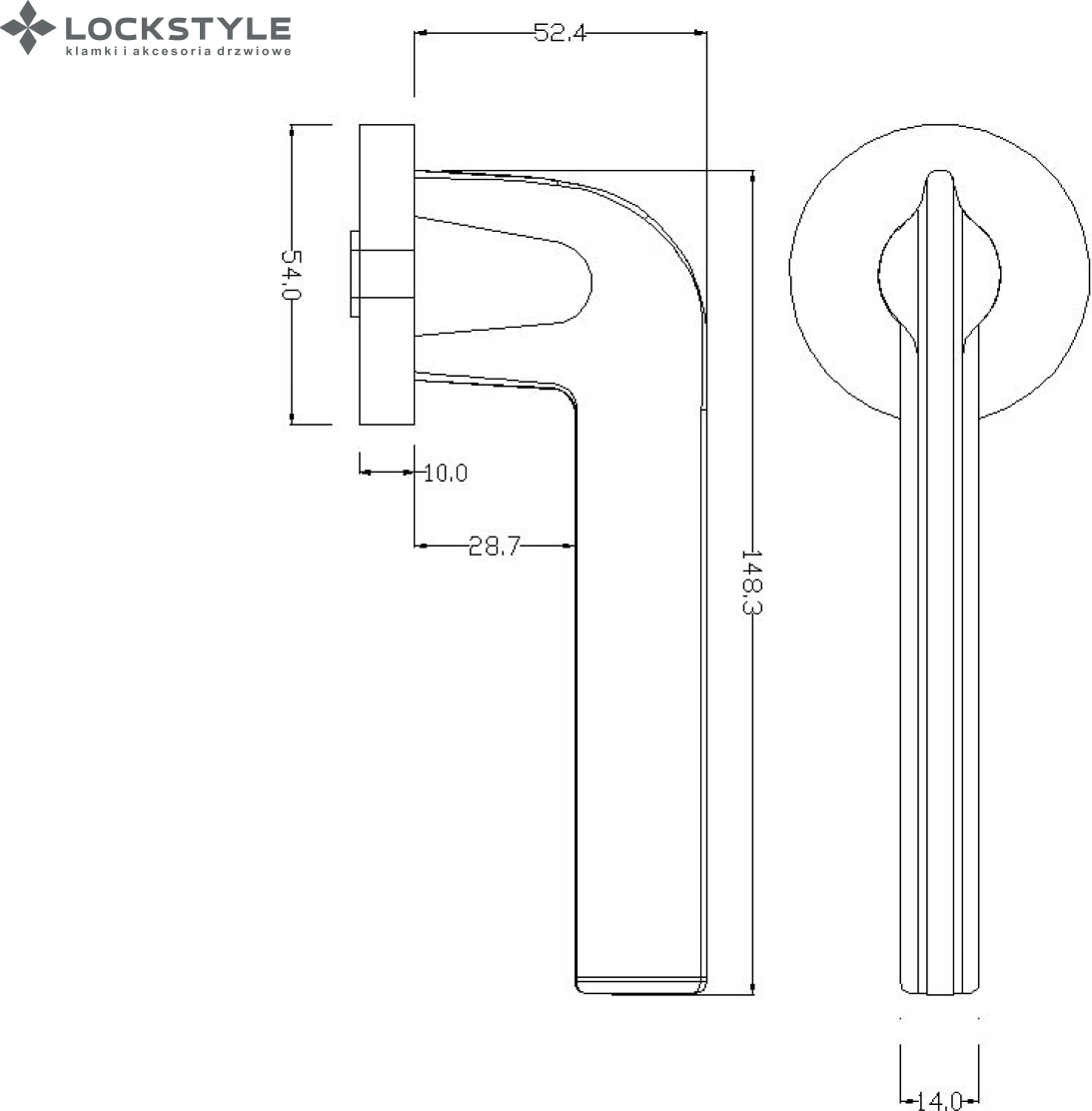 Ручка дверная Lockstyle Luma ZR MAB (французская бронза) — фото 2