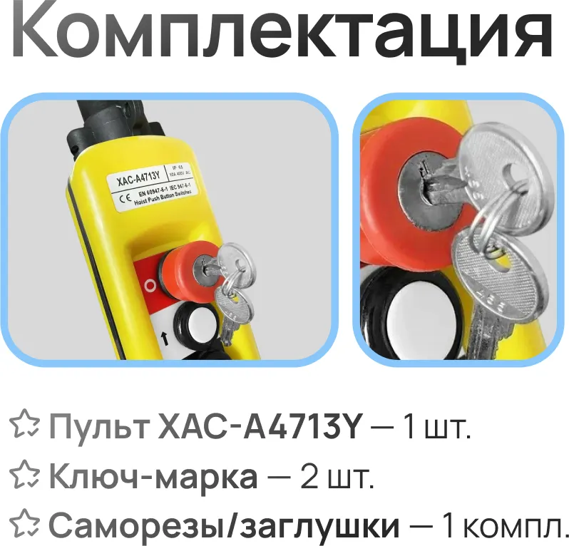 Пульт управления для тали электрической TOR XAC-A4713Y / 1006452 — фото 6