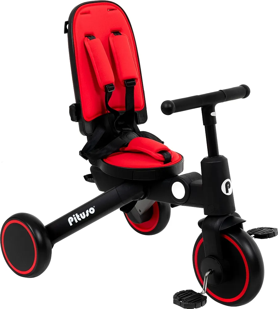 Трехколесный велосипед с ручкой Pituso Leve Pro / T8-Red (красный) — фото 5