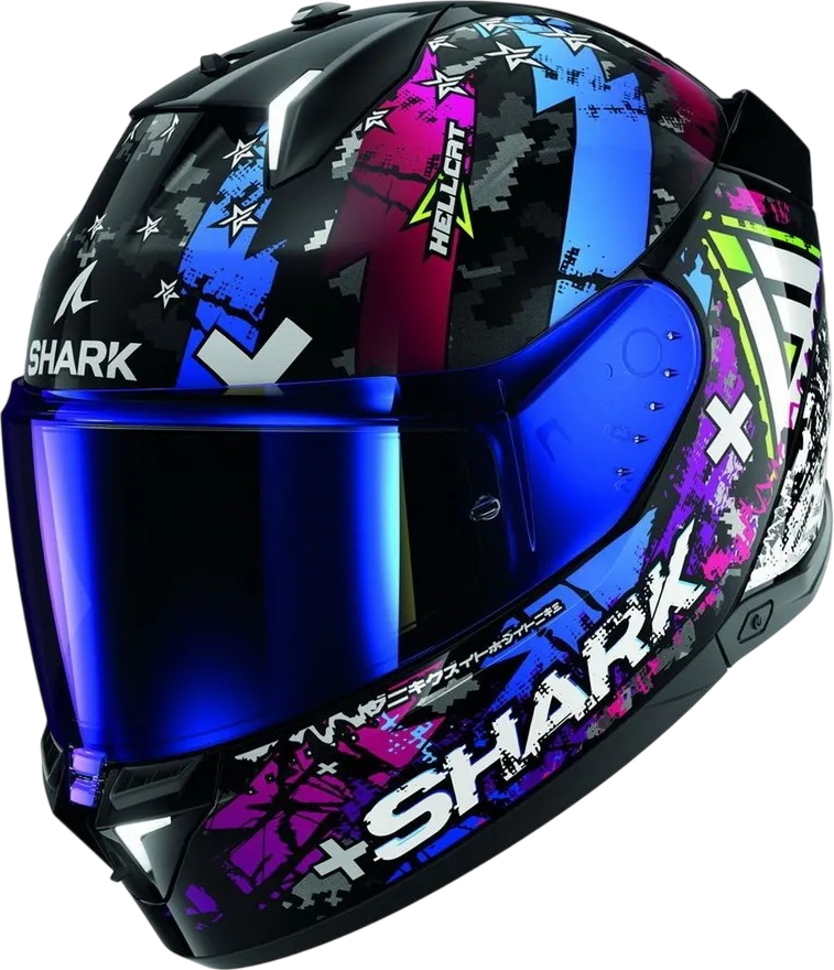 Мотошлем Shark Helmets Skwal i3 Hellcat / HE0828E-KUB-M (M, черный/фиолетовый/белый)