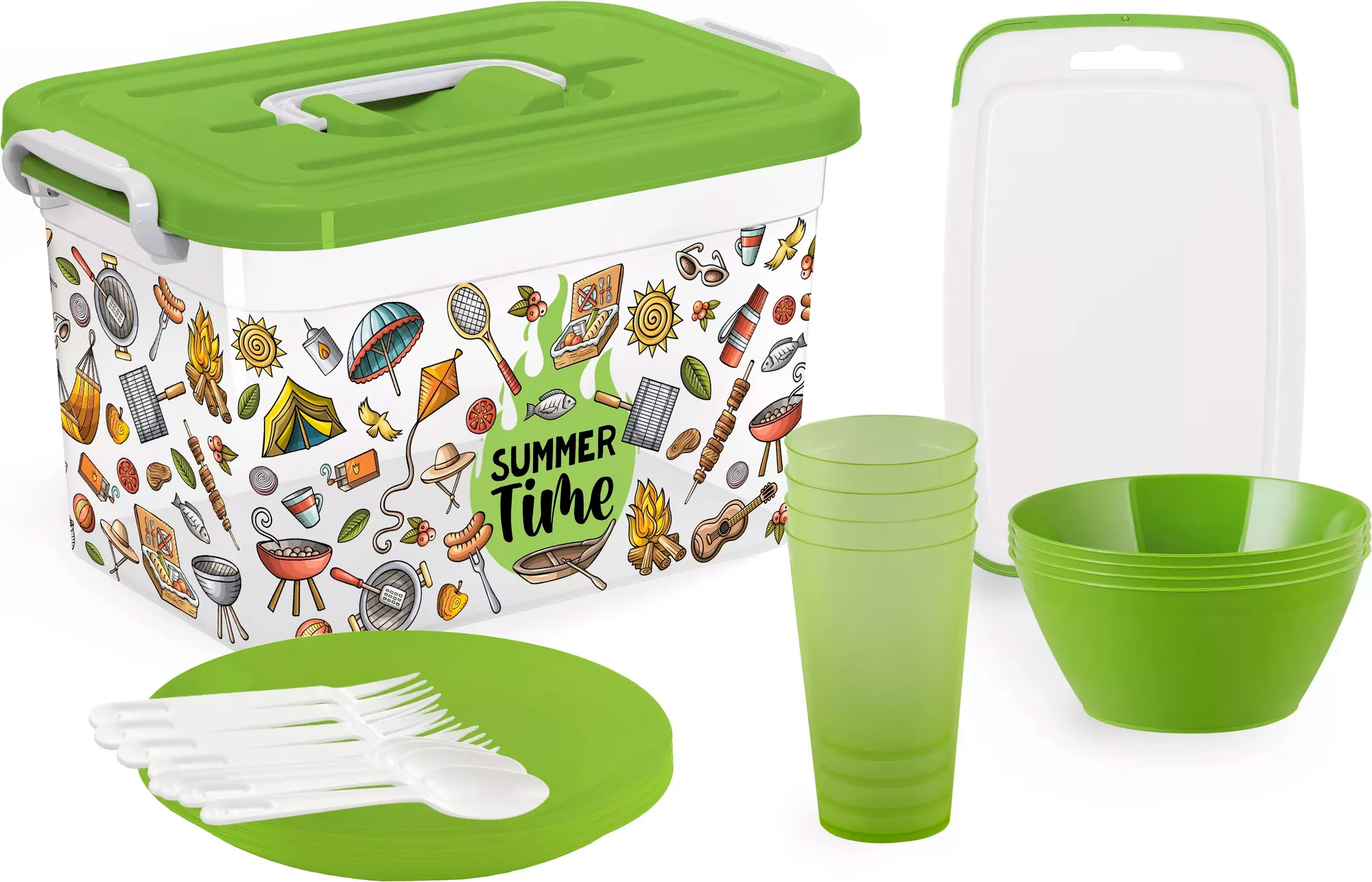 Набор пластиковой посуды Полимербыт Summer Time C81918