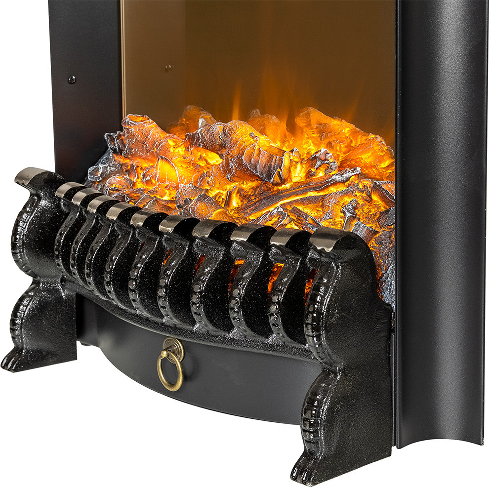 Каминокомплект Смолком Verona STD-ASP Fobos FX M Black RC (белый дуб, патина золото) — фото 5