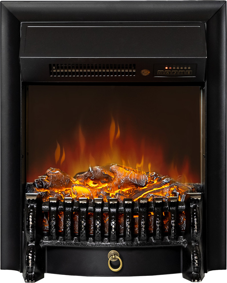 Каминокомплект Смолком Verona STD-ASP Fobos FX M Black RC (белый дуб, патина золото) — фото 2