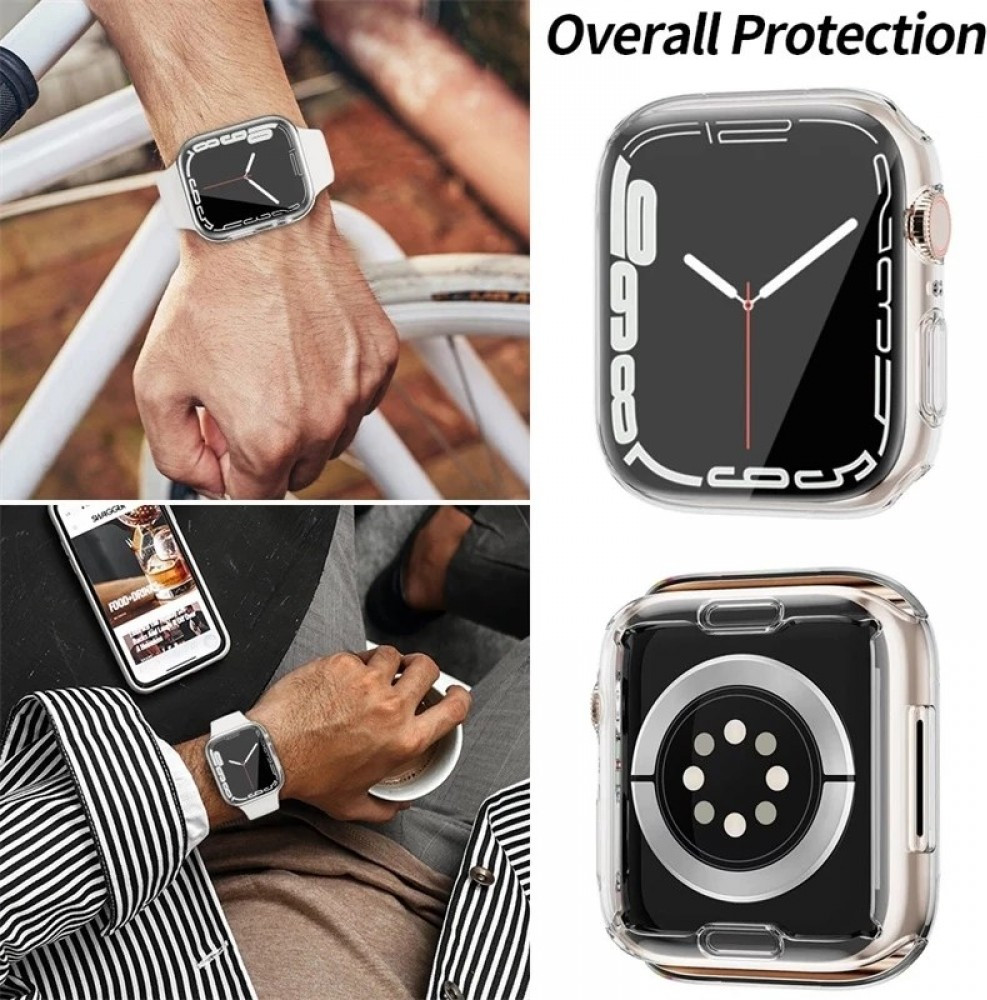 Защитный чехол для умных часов Rumi Силиконовый для Apple Watch 41мм (прозрачный) — фото 2