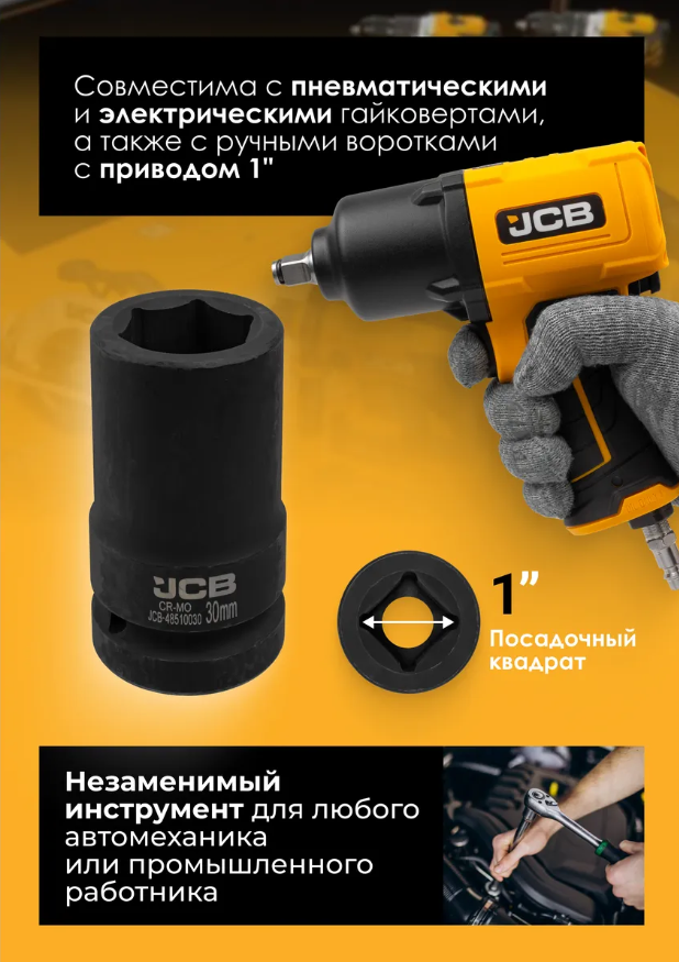 Головка слесарная JCB JCB-48510030 (60625) — фото 6